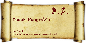 Medek Pongrác névjegykártya